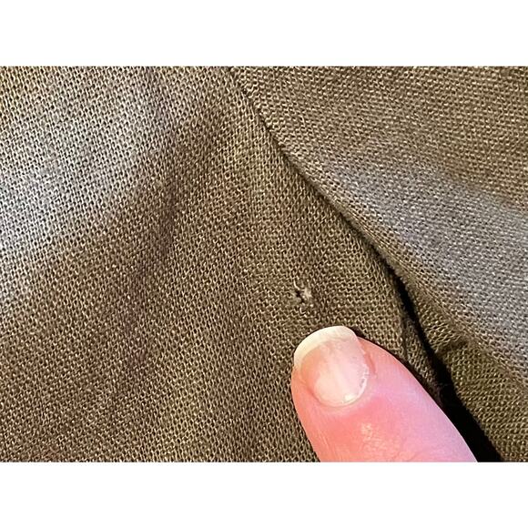 J. Crew Factory Olive Green Linen Blend Drawstring Cuffed Ankle Pants, Size 2 - Picture 13 of 13